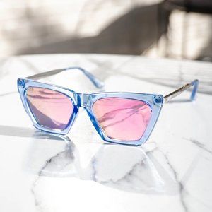 WMP EYEWEAR SUNGLASSES Sophia | Polarized × Crystal Arctic Blue / Mirror Pink